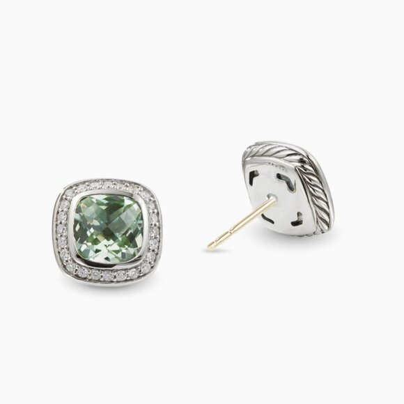 David Yurman Albion Stud Earrings with Gemstone and Diamonds in Silver - Picture 2 of 11